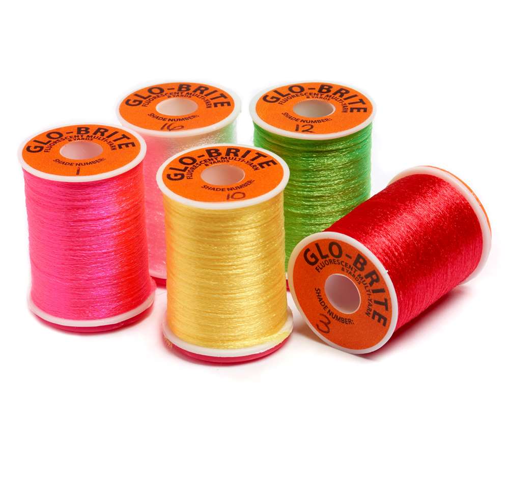 Veniard Glo-Brite Multi Yarn Hot Orange (Pack Of 12) Fly Tying Materials